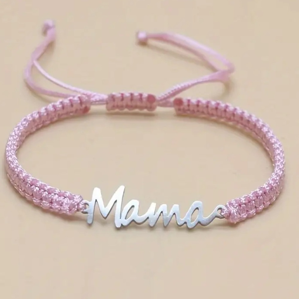 NEW| Mama Stainless Steel Braided Adjustable Charm Rope Design Bracelet